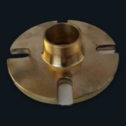 Brass ship-side International Shore Connection showing the 65mm BSP male thread